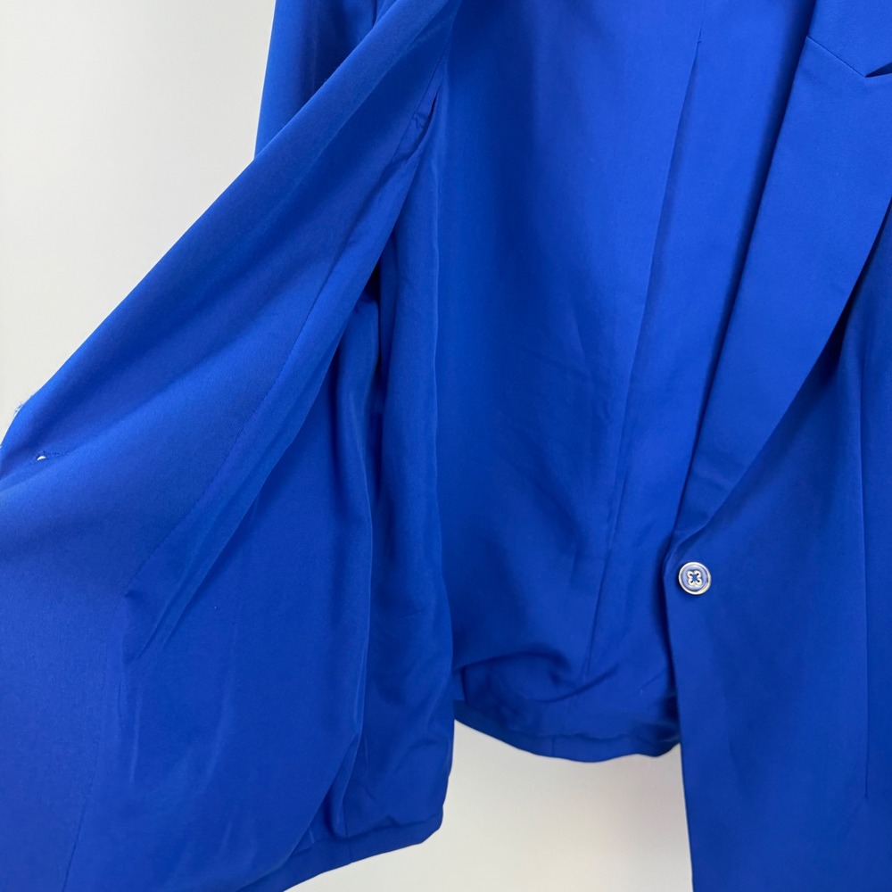 Nanette Lepore Womens Royal Blue Single Button Stretch Blazer Jacket Size 14 - Picture 10 of 12